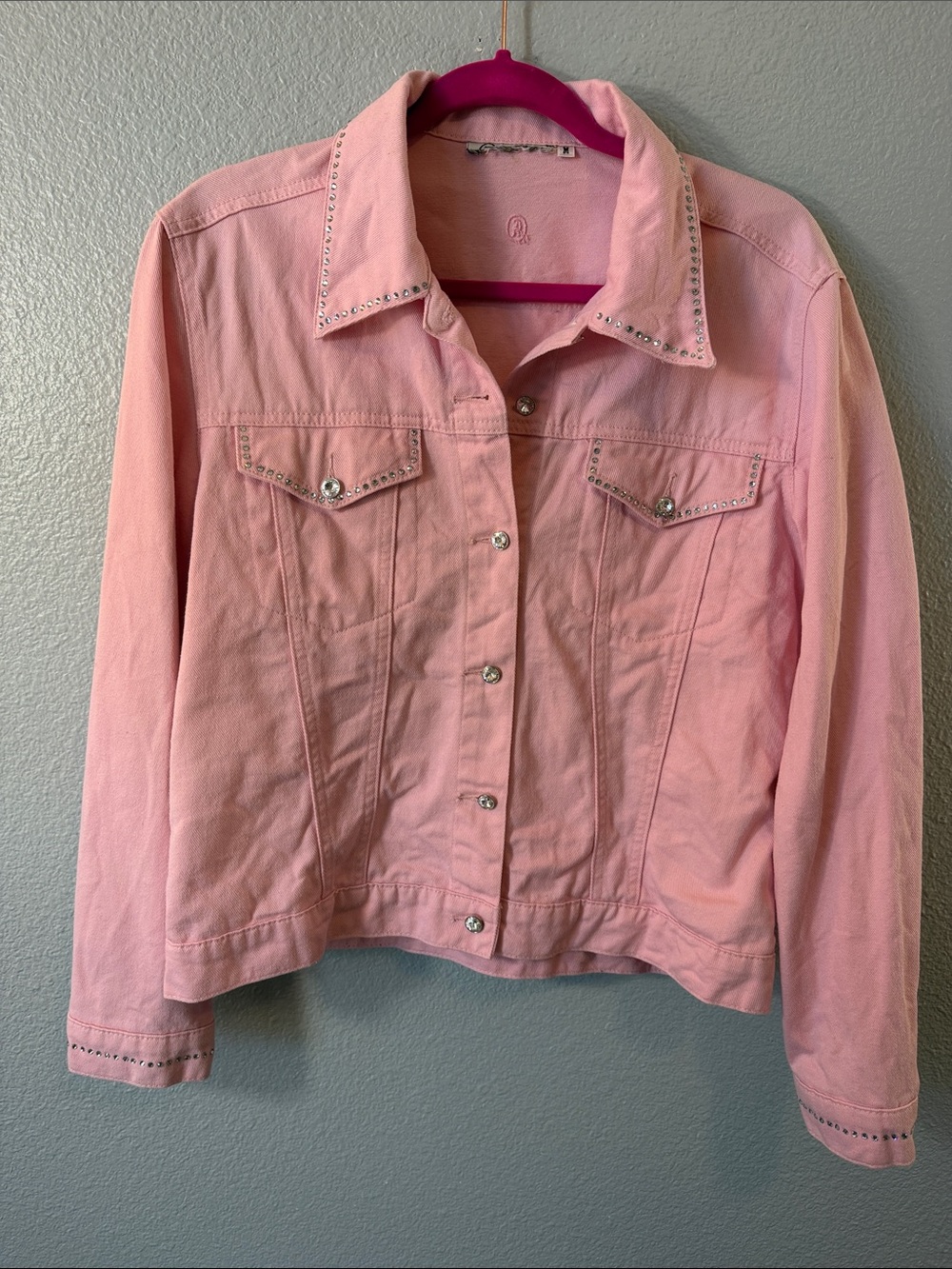 Christine Alexander Pink Denim Jacket with Bling